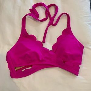 Vanilla/Beach hot pink bathing suite